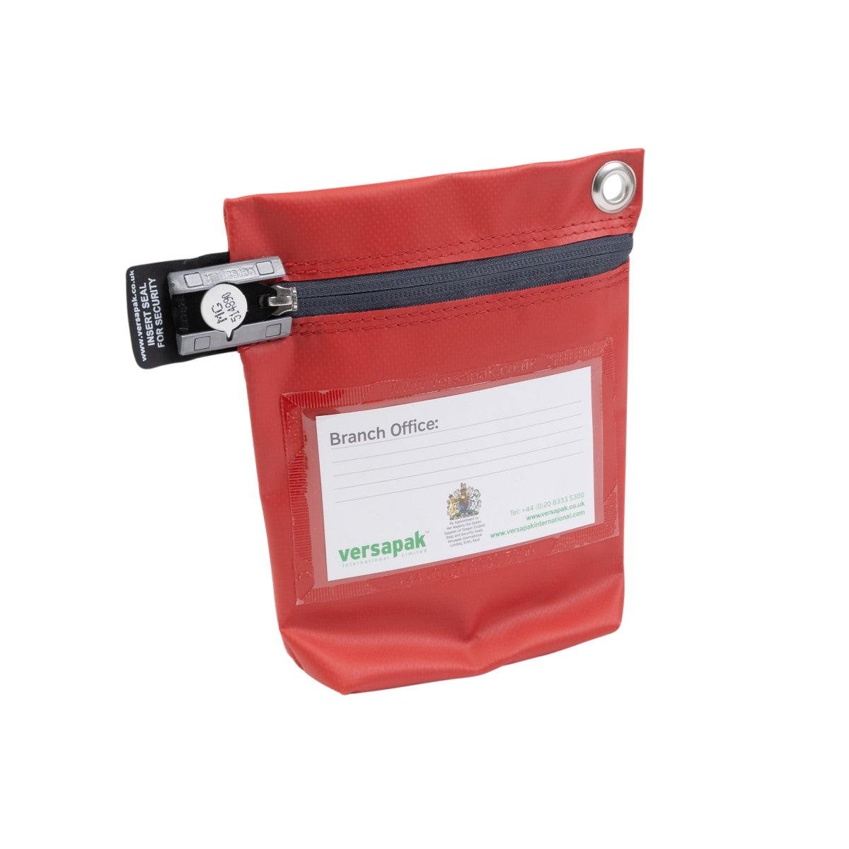 Versapak Secure Reusable Cash Bag CCB0 Button Red