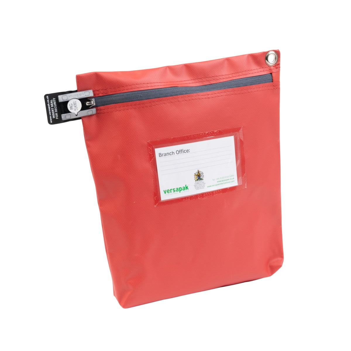 Versapak Secure Reusable Cash Bag CCB1 Button Red