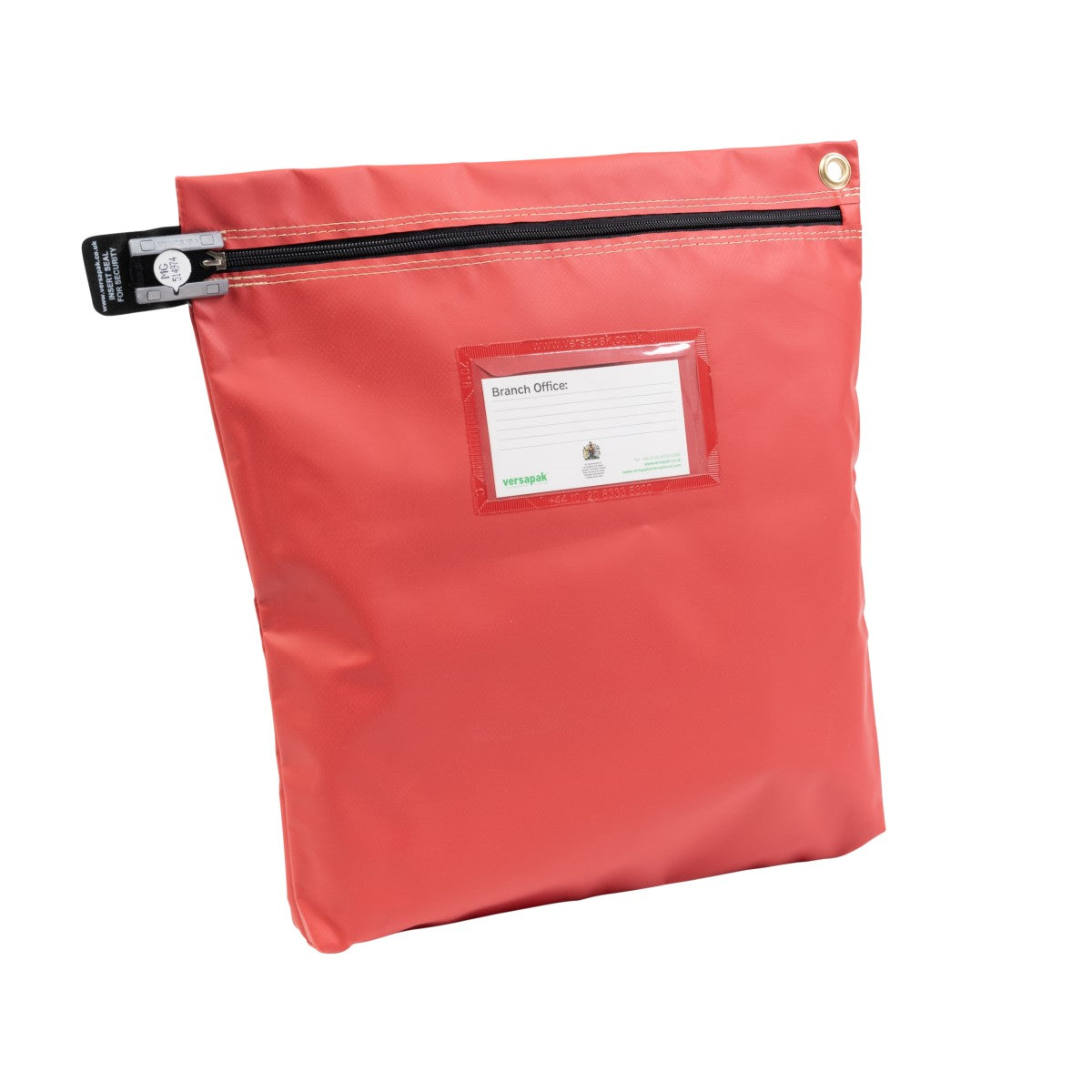 Versapak Secure Reusable Cash Bag CCB4 Button Red