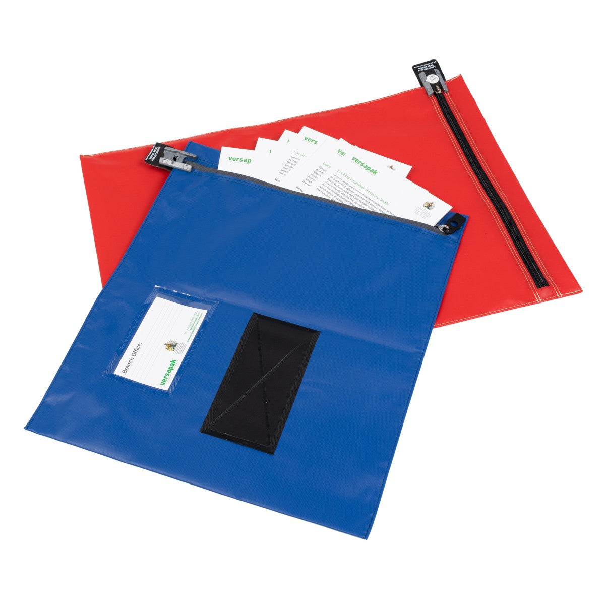 Versapak Flat Mailing Wallet CVF Button Red/Blue in Action