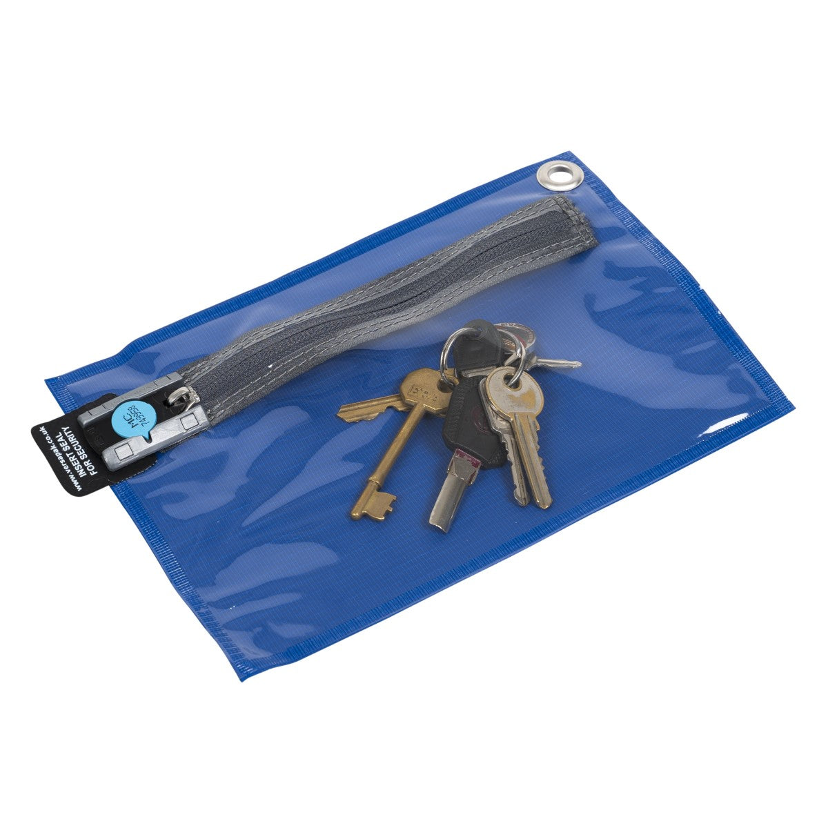 Versapak Key Storage Wallet - Clear Front (A5) Button Blue