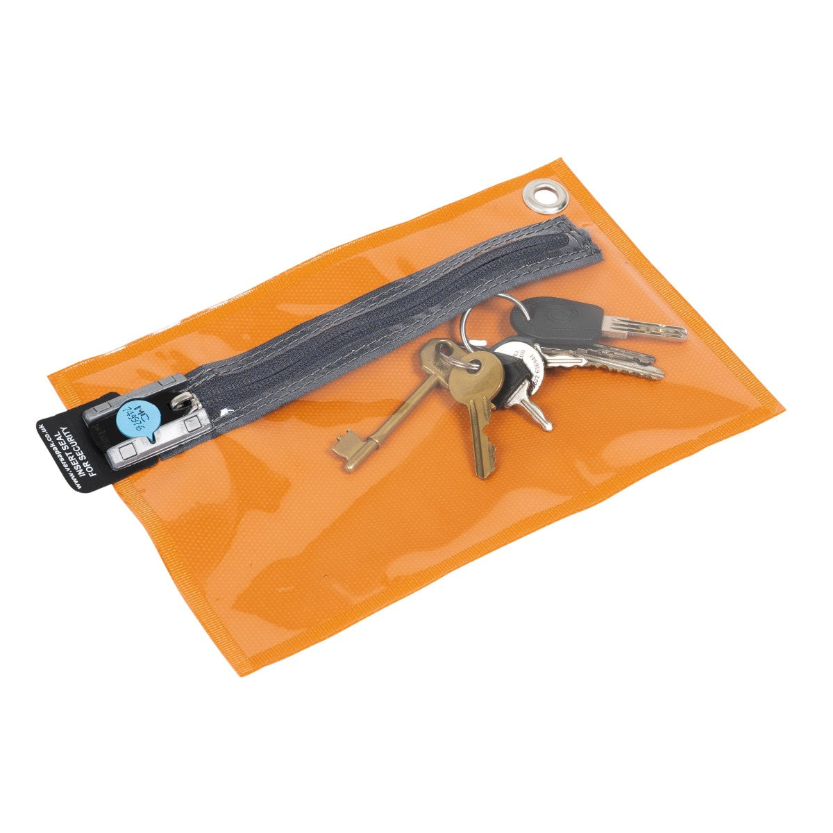 Versapak Key Storage Wallet - Clear Front (A5) Button Orange