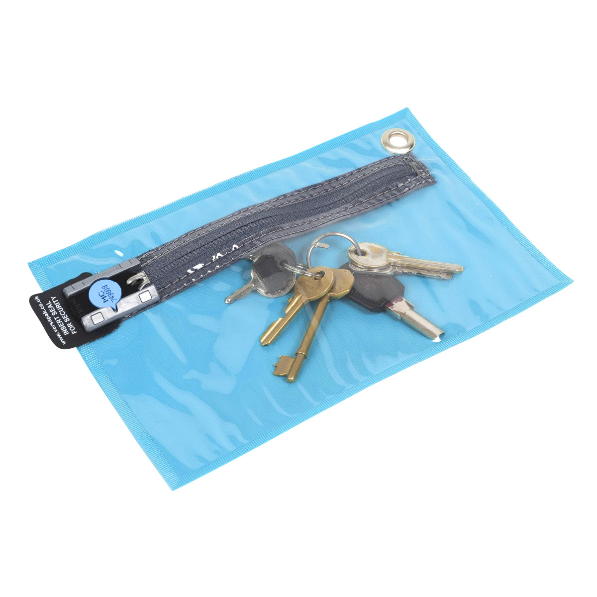 Versapak Key Storage Wallet - Clear Front (A5) Button Light Blue