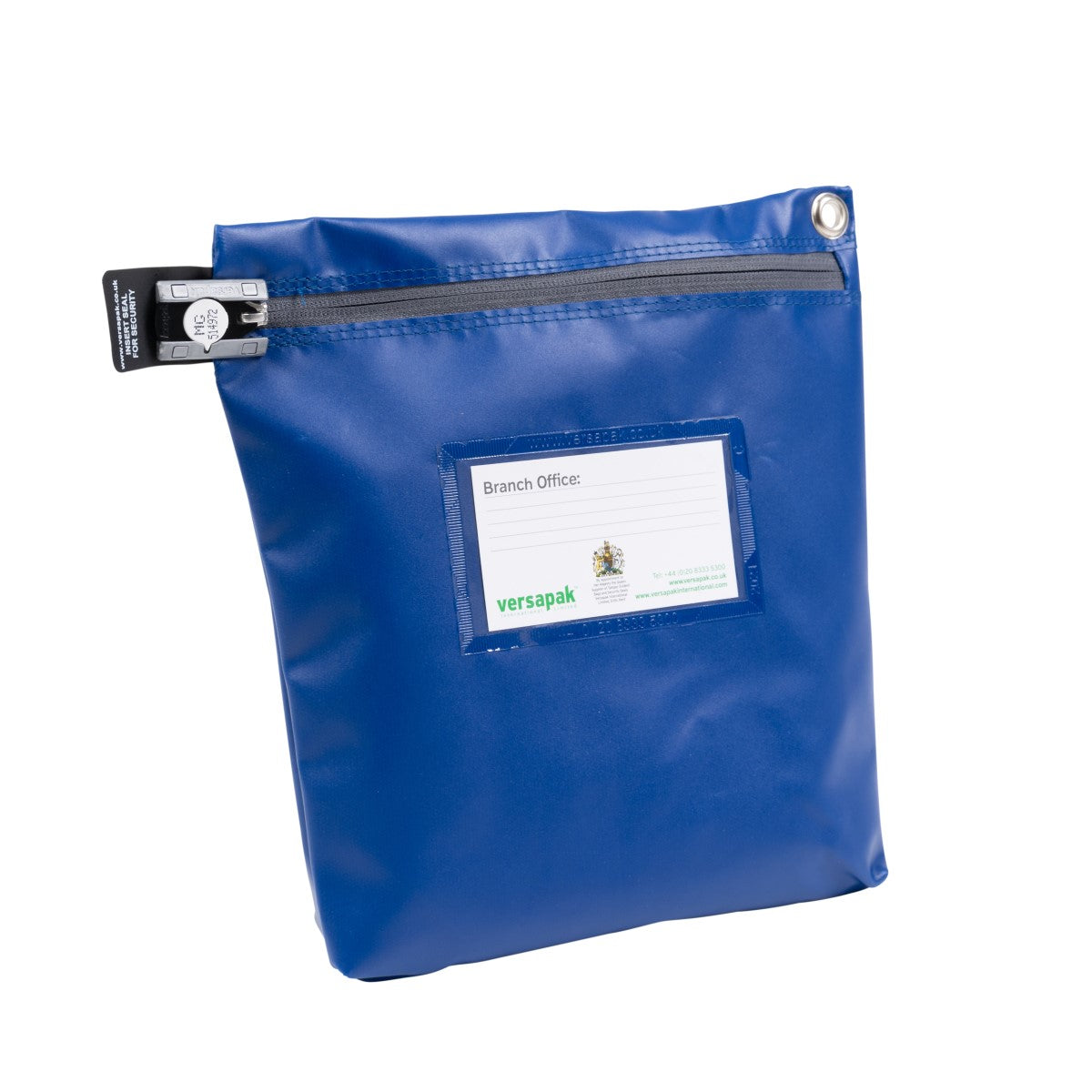 Versapak Secure Reusable Cash Bag CCB1 Button Blue