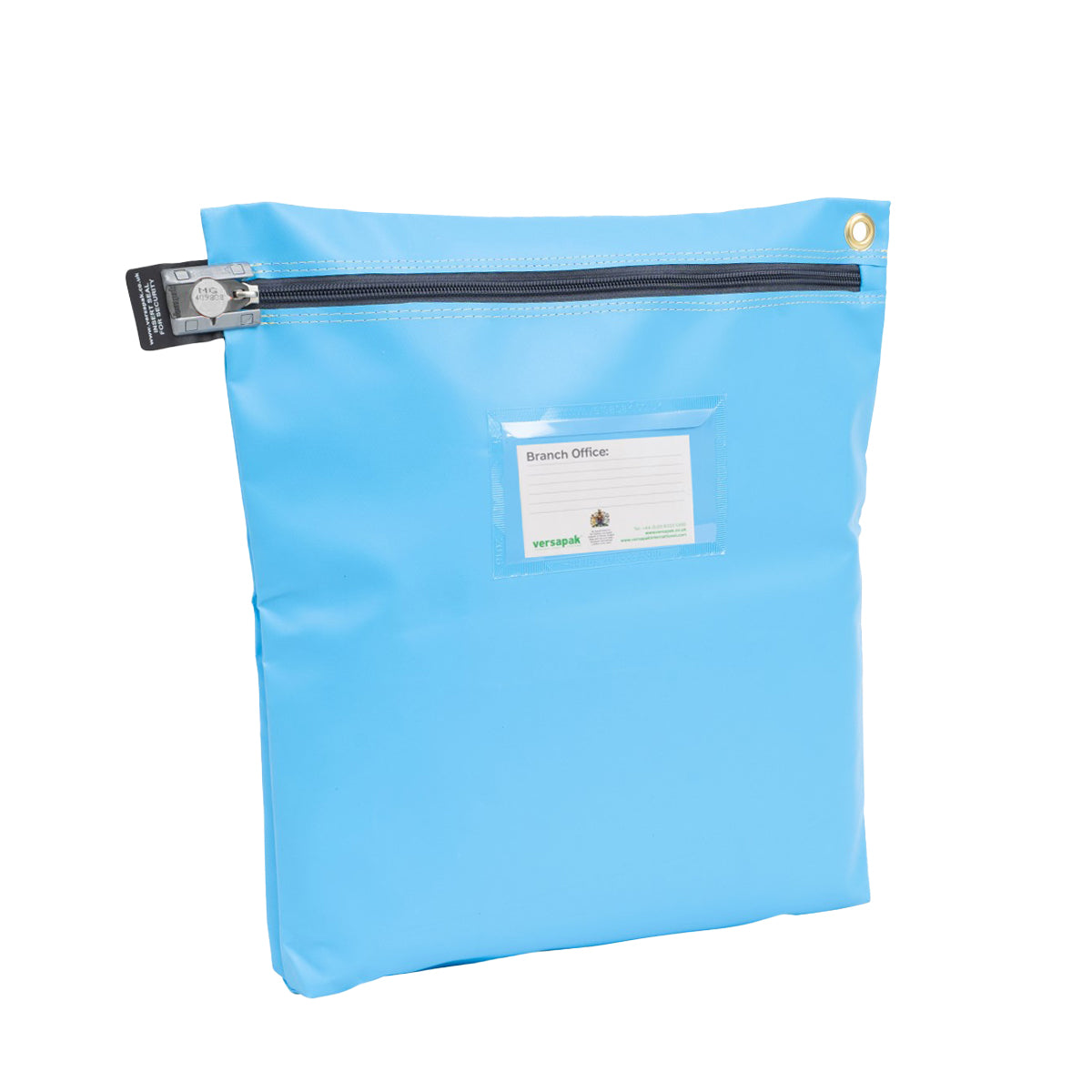 Versapak Secure Reusable Cash Bag CCB4 Button Light Blue