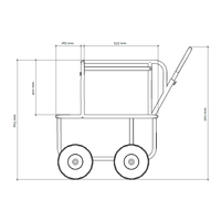 Thumbnail for Versapak Royal Mail Postboy Trolley Side Dimensions