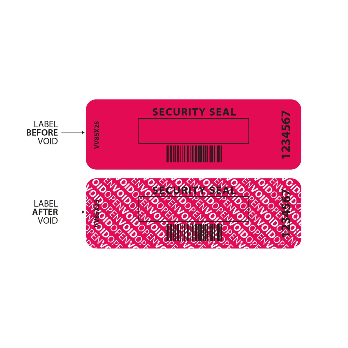 Void Security Stickers (85x25mm) - Red