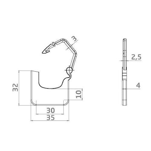 VersaAirPadlock - Plastic Padlock Security Seal - Dimensions