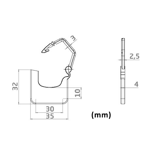 VersaAirPadlock - Plastic Padlock Security Seal - Dimensions