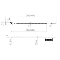 Thumbnail for VersaTight Numbered Variable Length Security Seal - Dimensions