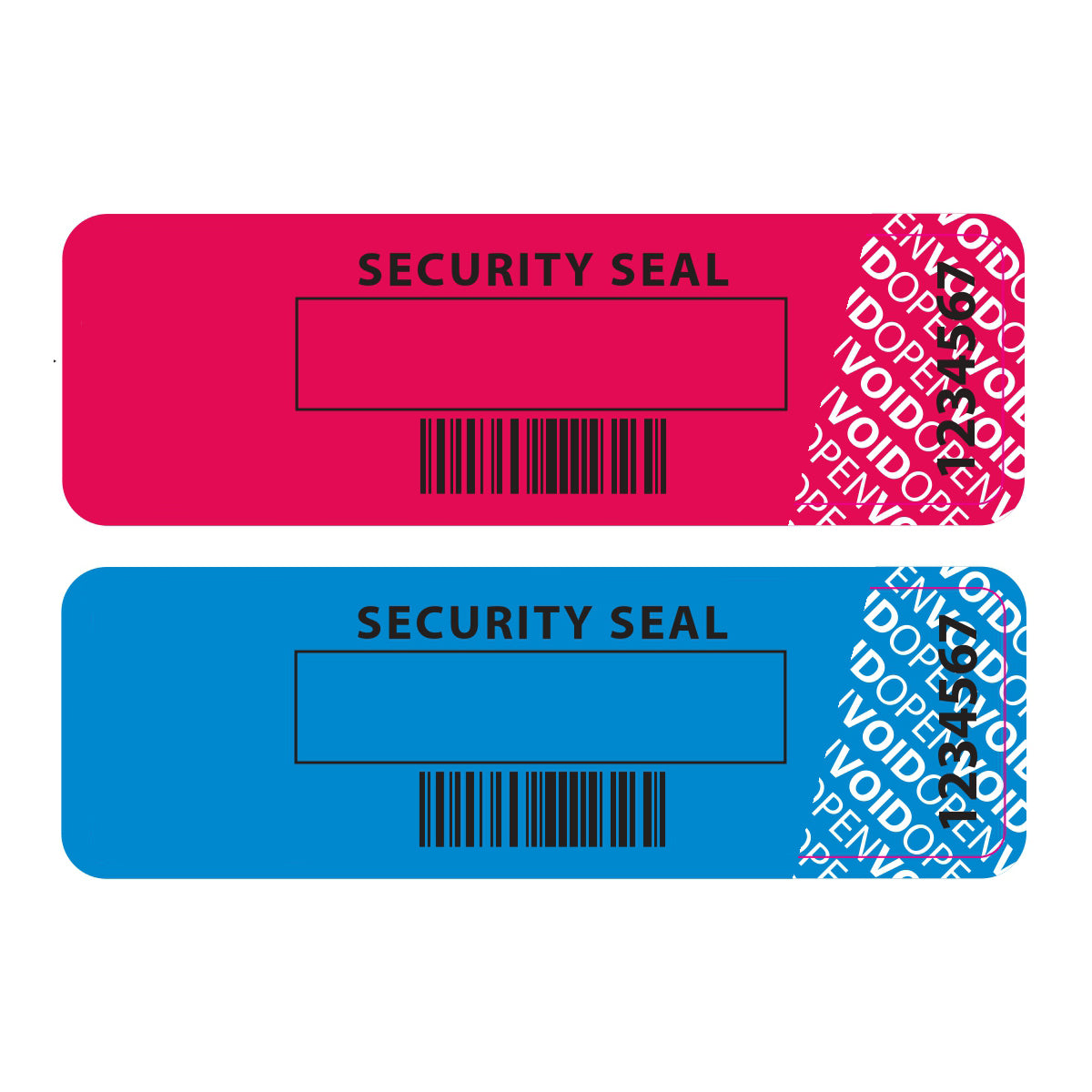 Void Security Stickers (Residue) Blue and Red